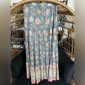 Spell & The Gypsy Mossy Boho Button Through Maxi Skirt in Evening